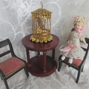 Beautiful antique birdcage made of gold sheet miniature for dollhouse Erhard and Söhne accessories dollhouse furniture dollhouse antique toy sheet metal
