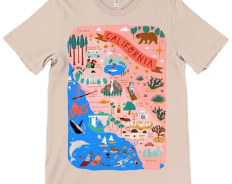 Beautiful California Map T-shirt