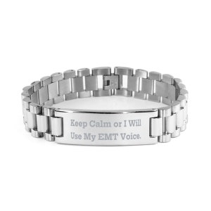 Cute Emt Ladder Bracelet, Keep Calm Or I Will Use My Emt, Inspirational Gifts For Coworkers From Team Leader, Graduation Gifts, Ambulance,