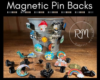 Magnetic Pin Back | Convert Enamel Lapel Pins to Fridge Magnets | Magnet backs for display | Enclosed magnet backing