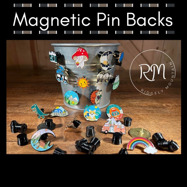 Magnetic Pin Back | Convert Enamel Lapel Pins to Fridge Magnets | Magnet backs for display | Enclosed magnet backing