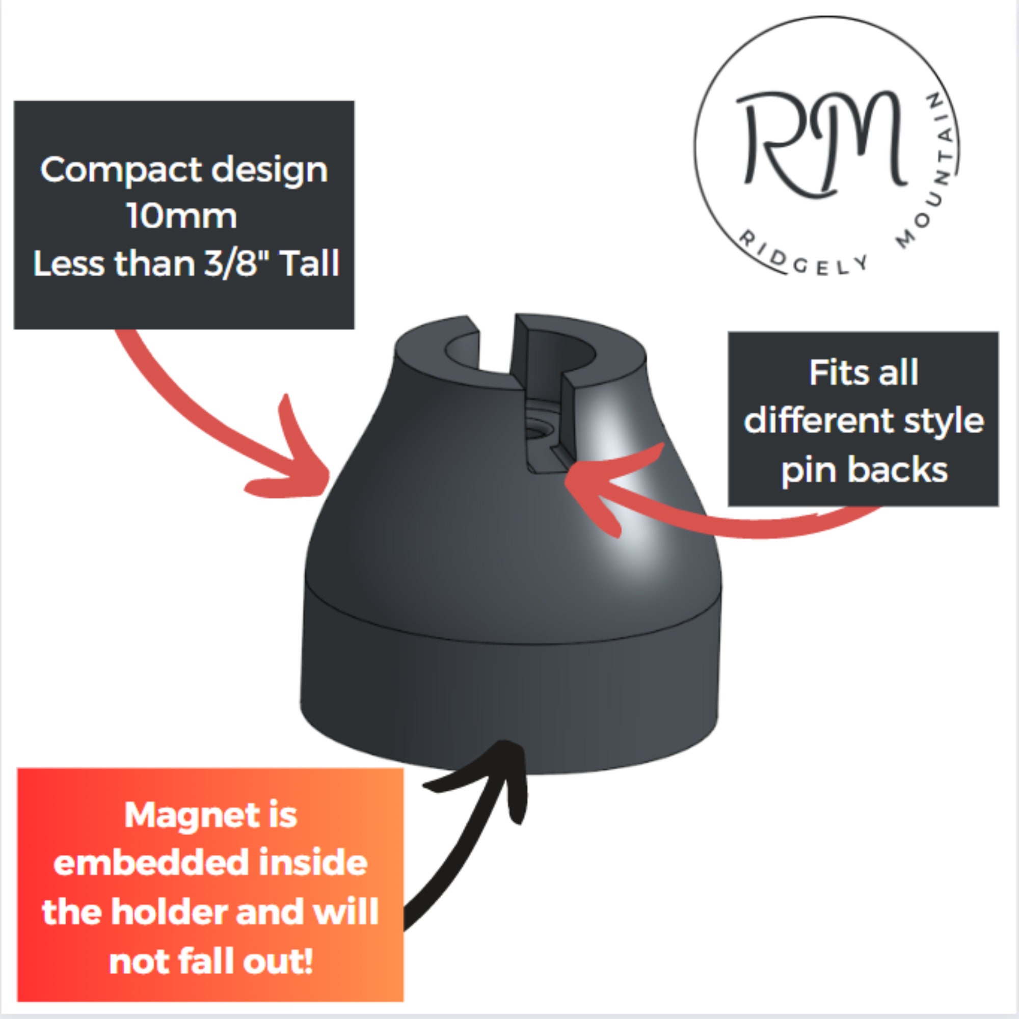 Arturbo 20pcs Magnetic Pin Backs for Pin Displays Convert Enamel Pins to Fridge Magnetic Board, Metal Pin Backs Silver Locking Pin Keepers Locking