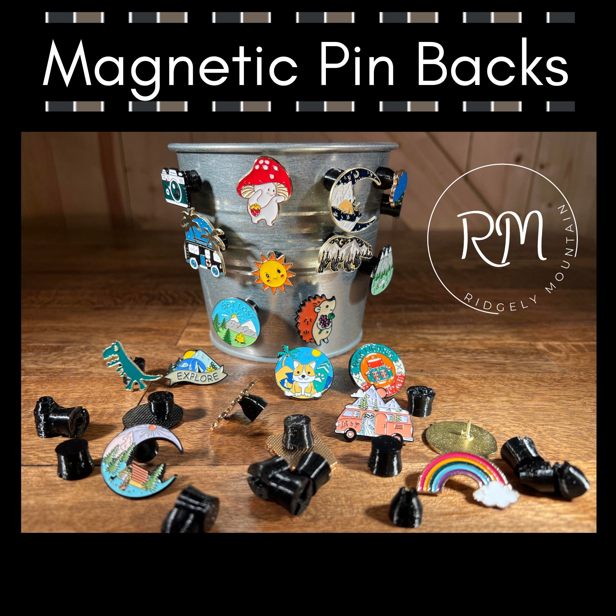 Magnetic Pin Back Convert Enamel Lapel Pins to Fridge Magnets Magnet Backs  for Display Enclosed Magnet Backing 