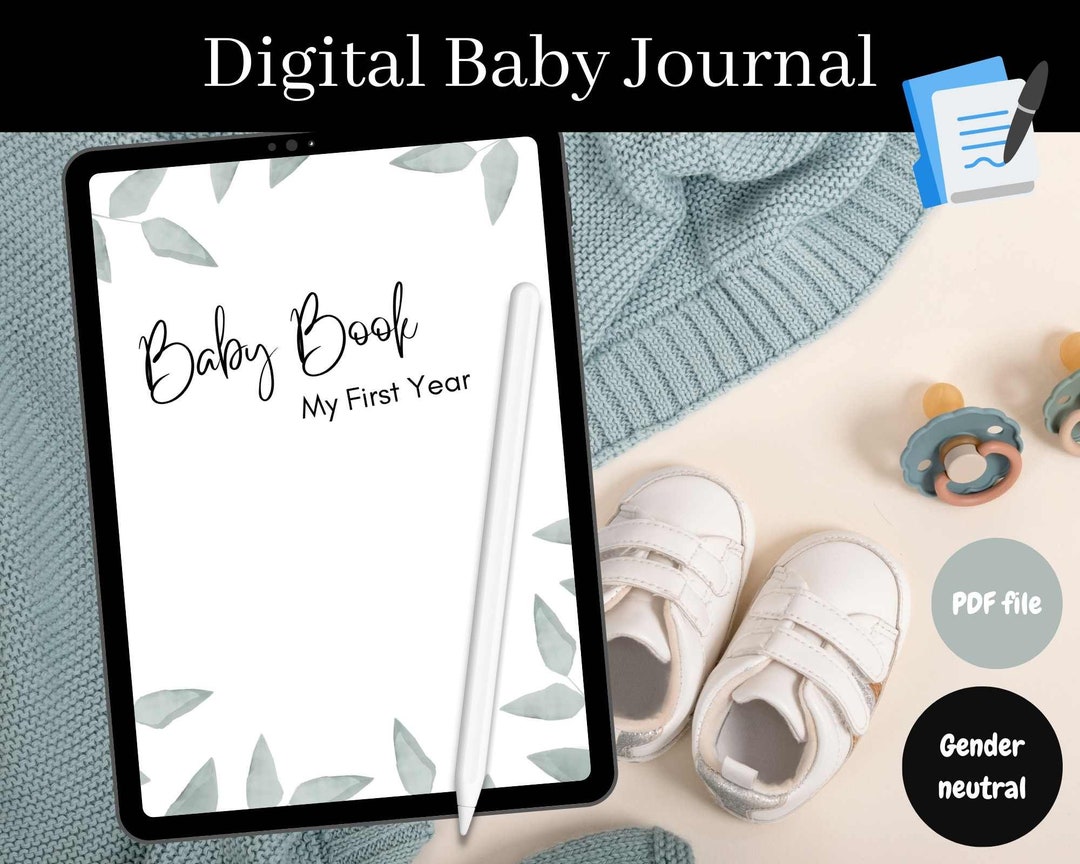 Baby First Year Journal Minimalist Digital Baby Journal Milestones