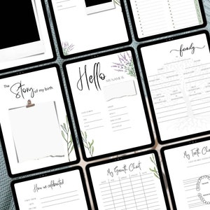 Baby First Year Journal Minimalist Digital Baby Journal Milestones ...