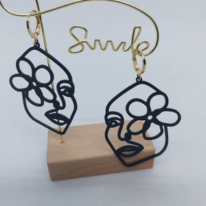 Line Art Earrings | Hanging Dangle Earring | Abstract | Picasso | Face Earrings | Minimal Jewelry | Aesthetic |