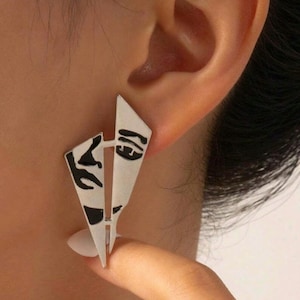 Line Art Earrings | Hanging Dangle Earring | Abstract | Picasso | Face Earrings | Minimal Jewelry | Aesthetic |