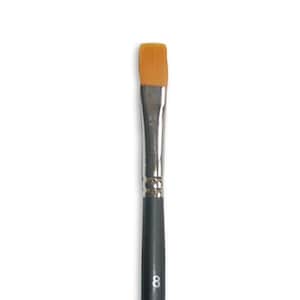 May include: A flat paint brush with a black handle and a golden bristle head. The handle is labeled "KR 8".