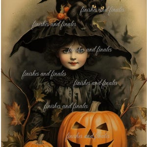 Halloween Witch Rice Paper for Decoupage Vintage Style with Black Cat Crow, Pumpkin Choose One A4 Size, Two A5, or Four Images on A4