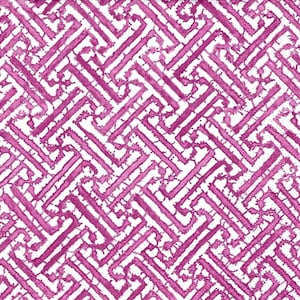 May include: A pink and white geometric pattern with a repeating design of interlocking squares and rectangles. The pattern is created using a watercolor technique, giving it a slightly textured look.