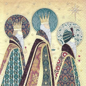 Decoupage Napkins Christmas Three Kings Wisemen Nativity Includes Three Individual Premium Quality Luncheon Size Paper Napkins
