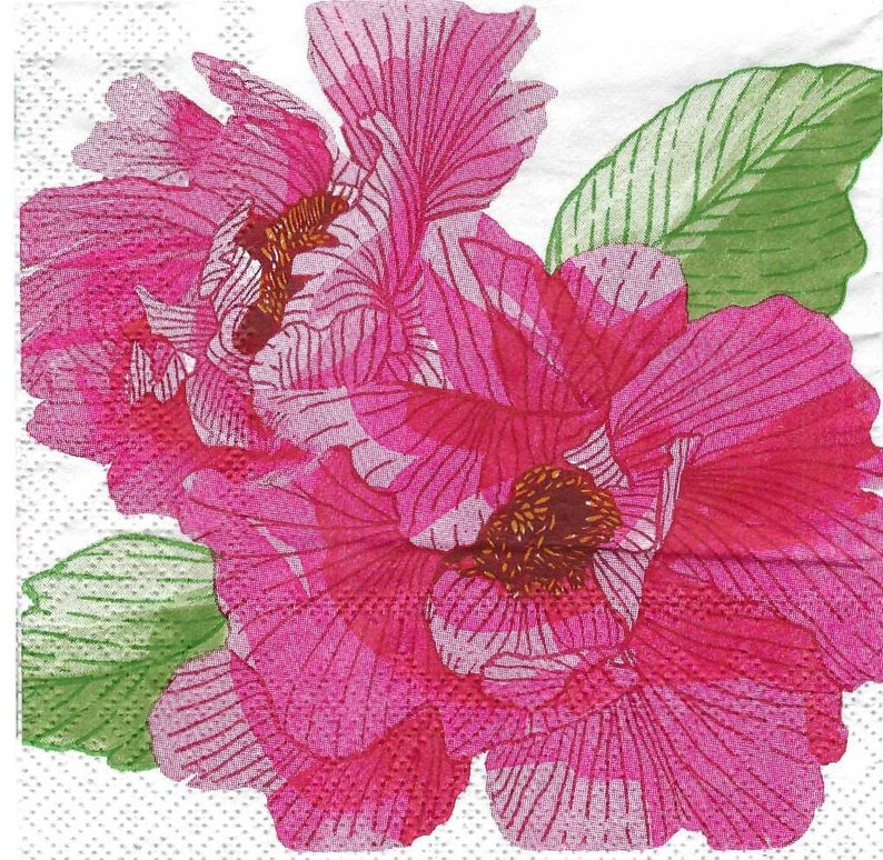 FinishesandFinales Hibiscus Flowers Decoupage Napkins