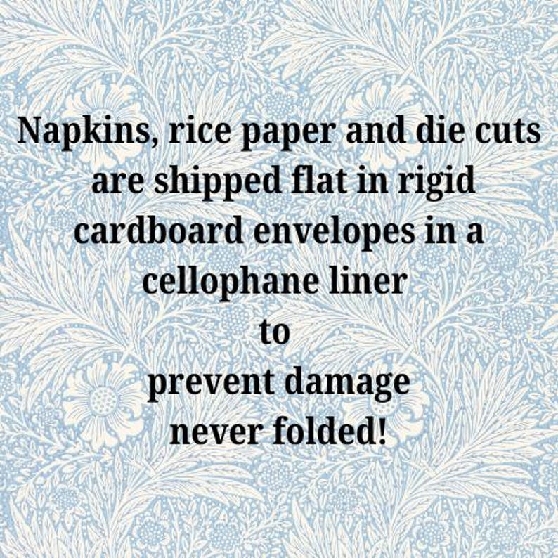 Blue & White Pontchartrain Decoupage Napkins, Floral Blue, Green and