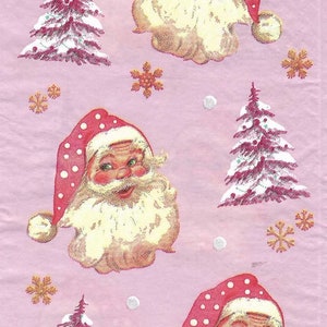 Decoupage Napkins Pink Christmas  Pink Santa Claus Three Guest Towel Size for Scrapbooking Decoupage Journaling Card Making Arts and Crafts