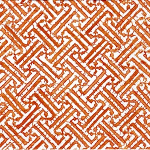 May include: A white background with a repeating pattern of orange geometric shapes. The shapes are arranged in a diagonal pattern, creating a sense of movement.