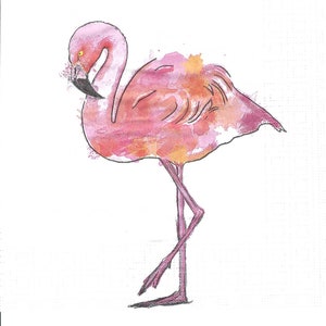 Decoupage Napkins Pink Watercolor Flamingo, Includes Three Luncheon Size for Scrapbooking, Decoupage, Journaling, Collages and More