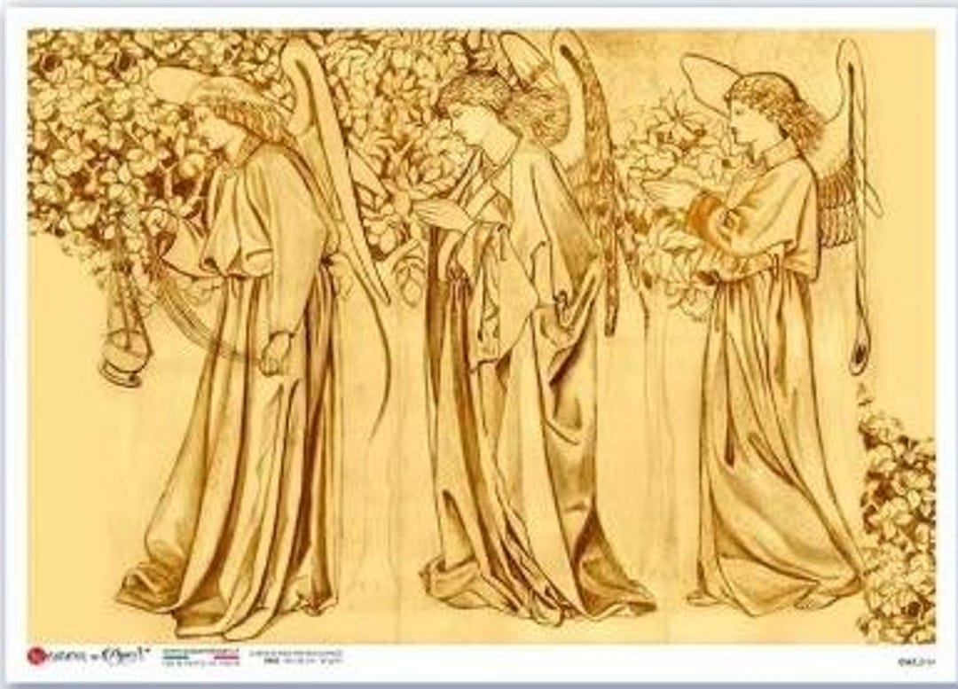 Three Angels Rice Paper One Sheet of A4 Size, Processing Angels William ...