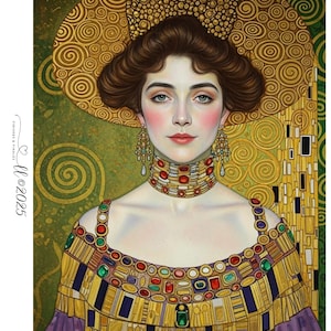 Frau in Gold Digitales Papier Gustav Klimt inspiriertes Design von Finishes und Finales, unser Design, sofortiger digitaler Download