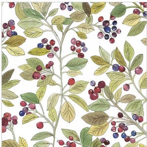 Decoupage Napkins Red Holly Berries and Greens Christmas   on White Background Red, Includes Three Individual Premium Cocktail Size Napkins
