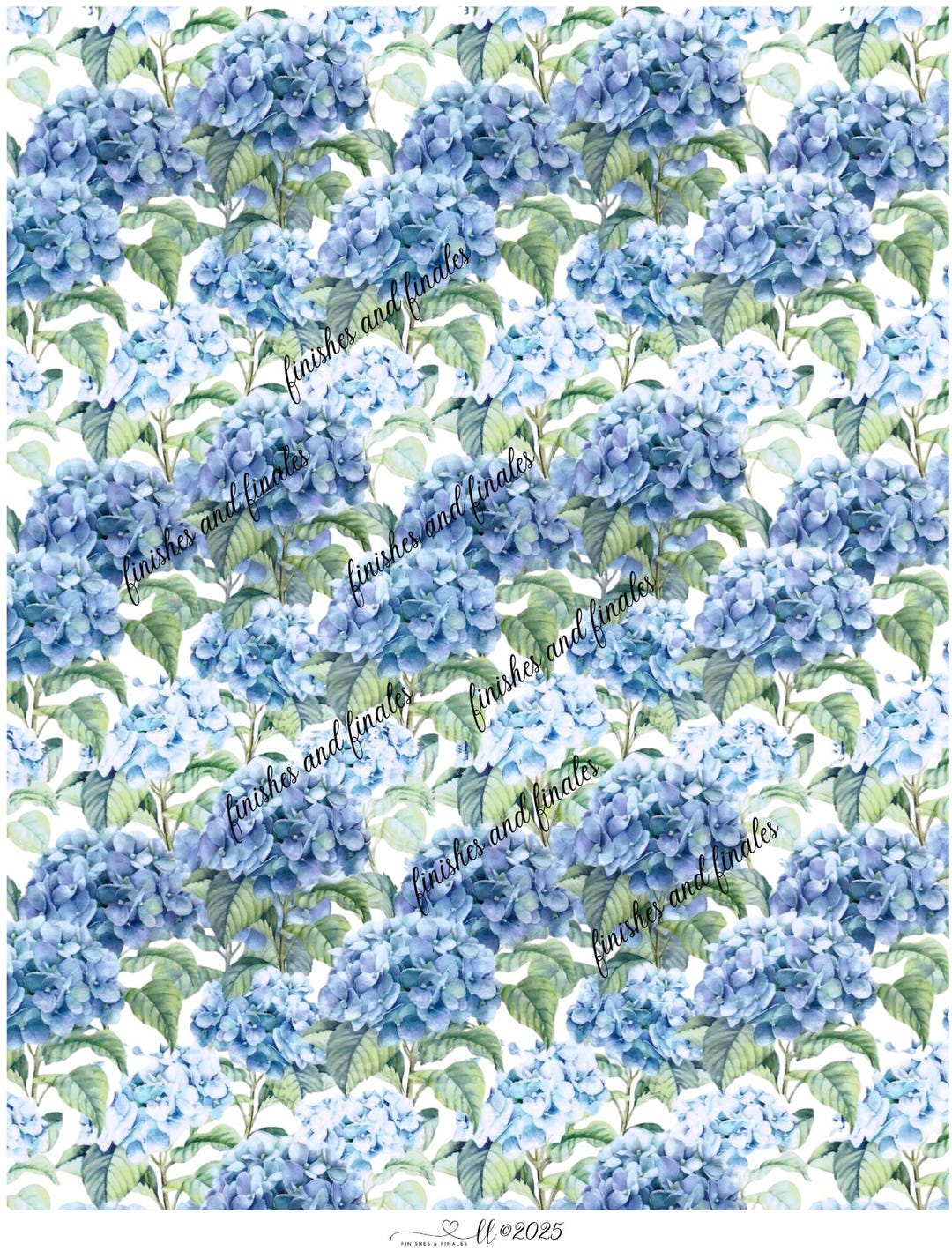 Hydrangea Rice Paper Blue and White Hydrangea Rice Paper for Decoupage and Crafts Smaller ...