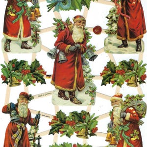 German Embossed Vintage Style Scrap Die Cut Relief Old World Vintage Style Christmas Die Cut Sheets Embossed Imported from Germany Pre Cut
