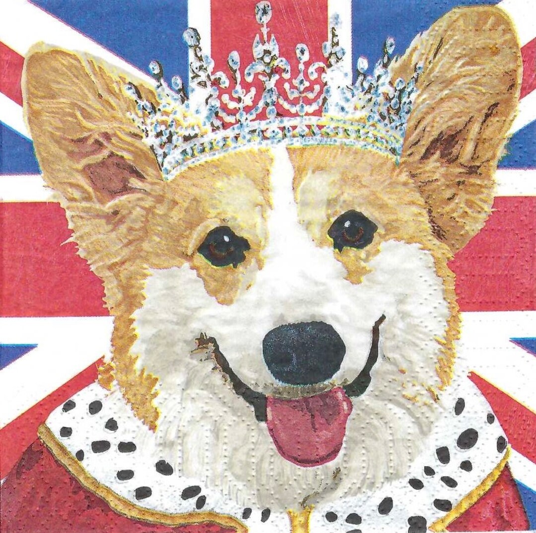 Decoupage Napkins With Crown British Flag Queen Etsy