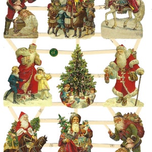 German Embossed Vintage Style Scrap Die Cut Relief Old World Vintage Style Christmas Die Cut Sheets Embossed Imported from Germany Pre Cut