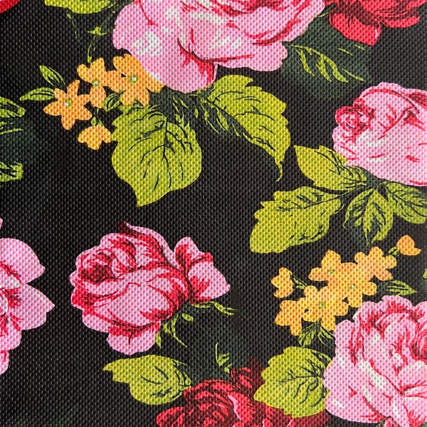 Decoupage Napkins Pink Red Cabbage Roses on Black Background, Three Full Size Lunch Dinner Napkins Decoupage Scrapbooking Home Dec