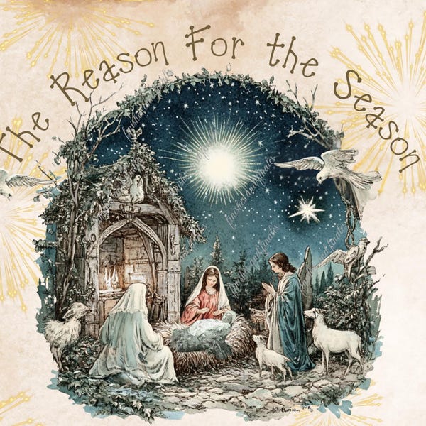 Nativity Christmas Eve Decoupage Rice Paper Choose Your Size One A4, Two A5 Size or Four 4" x 5" Images Birth of Jesus Scene Rice Paper