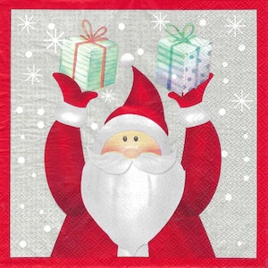 Decoupage Napkins Christmas Santa Claus Three Luncheon Size for Scrapbooking Decoupage Journaling Card Making Paper Arts and Crafts