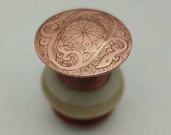 Solid Copper Sink Drain: Unlacquered Pop-Up Drain - 1.5 Inch