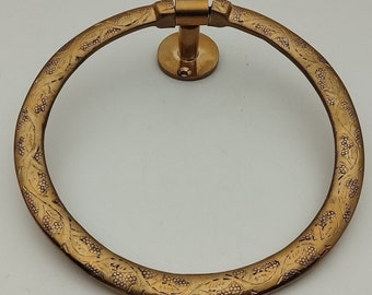 Handmade Unlacquered Brass Towel Ring: Wall Mount Bath Decor