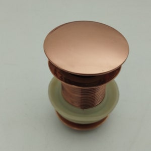 Unlacquered Copper sink drain, Solid Copper Drain, Pop Up Drain