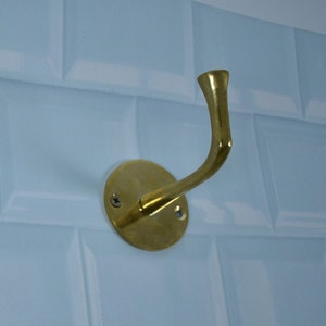 Set of Unlacquered Brass Wall Hooks - Handmade Brass Towel Hooks