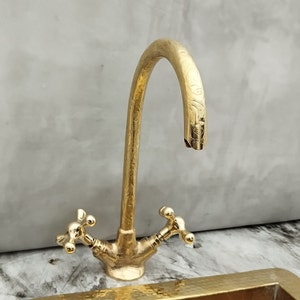 Solid Brass Bathroom Faucet, Professionally Engraved Brass Faucet, 100% Handmade.