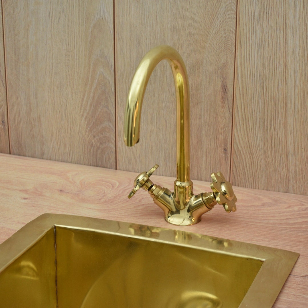 Unlacquered Solid Brass Prep Faucet Bathroom Faucet Kitchen Etsy