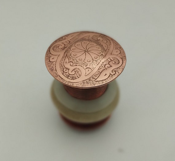 Solid Copper Sink Drain: Unlacquered Pop-Up Drain - 1.5 Inch