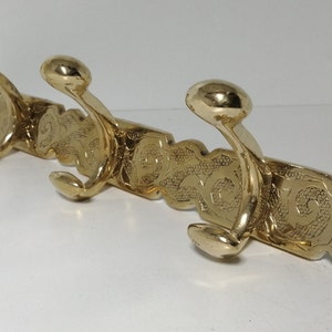 Solid Brass Embossed 3 Hooks Coat Hanger - Wall Mounted Clothes Hooks - Bathroom Set