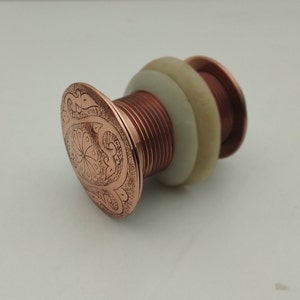 Solid Copper Sink Drain: Unlacquered Pop-Up Drain - 1.5 Inch image 4