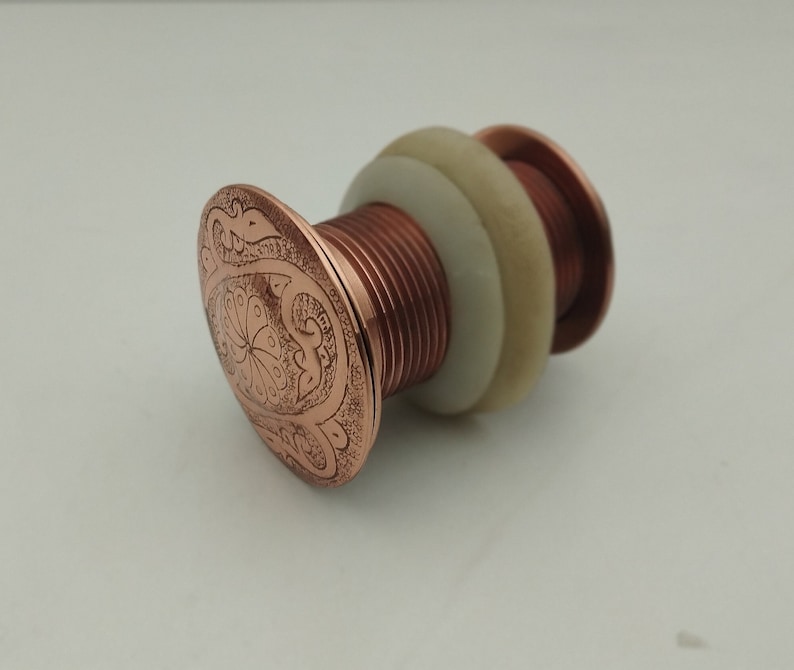 Solid Copper Sink Drain: Unlacquered Pop-Up Drain - 1.5 Inch image 4