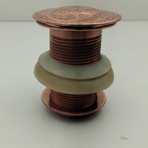 Solid Copper Sink Drain: Unlacquered Pop-Up Drain - 1.5 Inch image 2