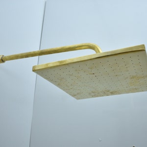 Brass Rain Showerhead, Handcrafted Brass Square Shower Head 8 inches