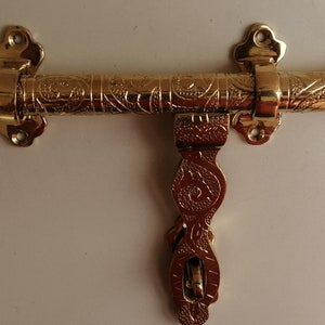 engraved door lock;Brass Bolt;Brass Door Lock;gold Bolts;Antique Morocan brass lock