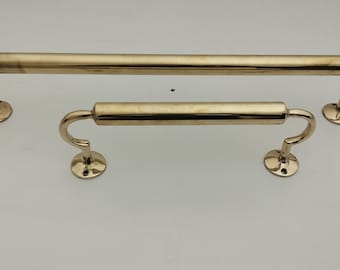 Porte-serviette en laiton non laqué pour salle de bain - Fait main marocain