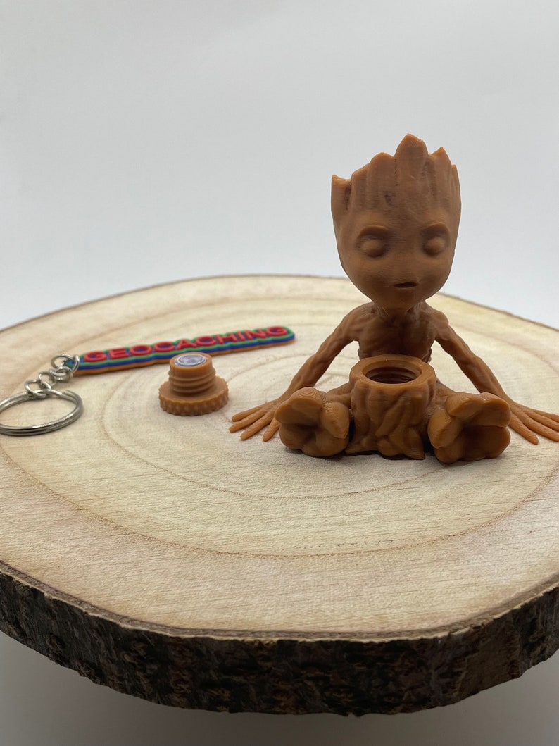 Tough Groot Geocache Container: Includes Log Book & Keyring image 2