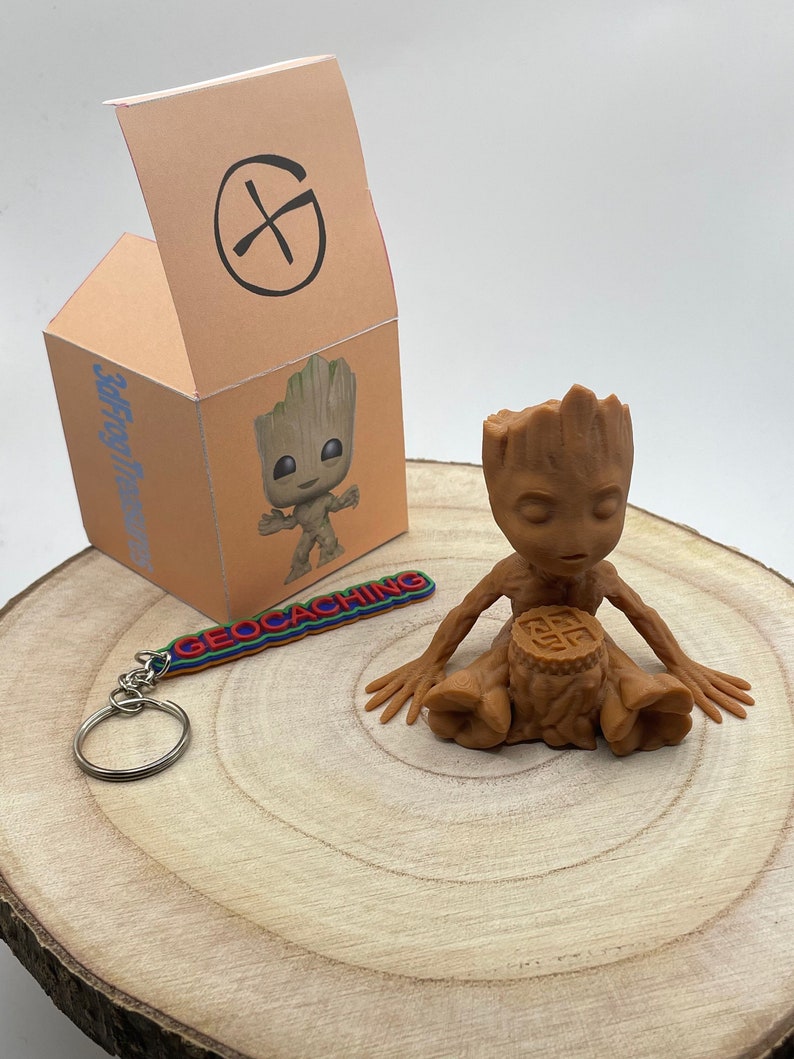 Tough Groot Geocache Container: Includes Log Book & Keyring image 3