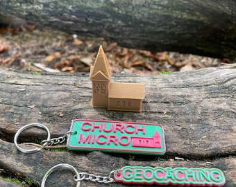 PETG Church Micro Geocache with Log Book (5cm)