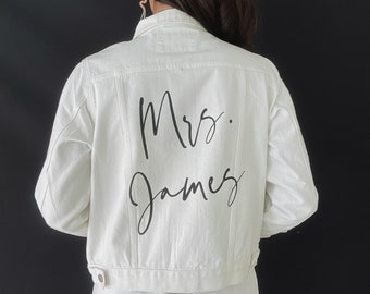 Custom White Denim Jacket, Bride White Denim, Custom Jean Jacket, White Bride Jacket, Custom Bride Jean Jacket, Custom Bride Denim