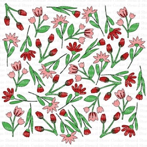Floral Background Stencil: Cookie, Cake, and Craft Stencil