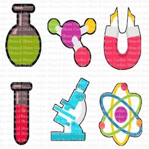 Science Cookie Cutter Set: Chemistry, Microscope, School Theme